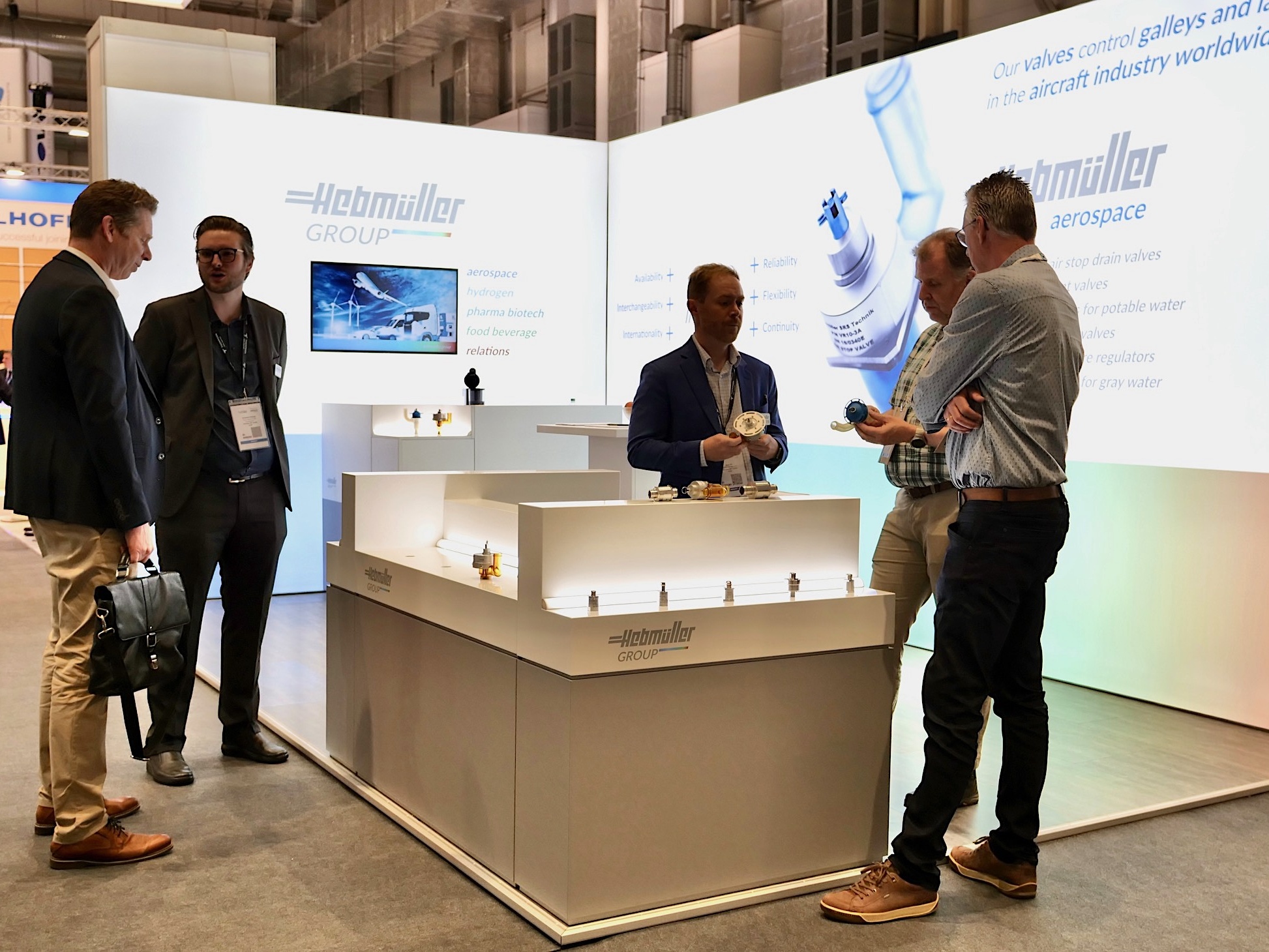 Brand Activation live auf der AIX - Aircraft Interiors EXPO 2024 Hamburg für die Hebmueller GROUP